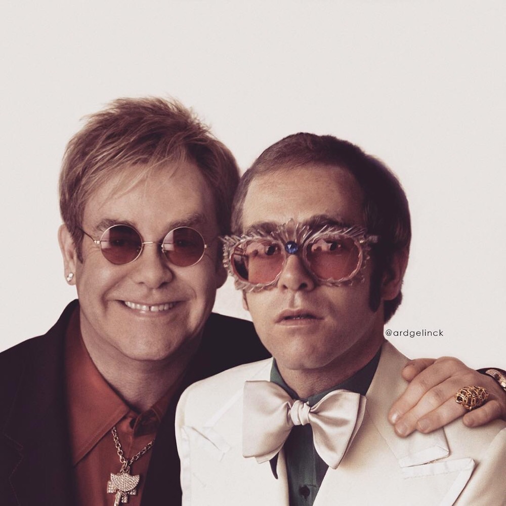 Elton John Then and Now