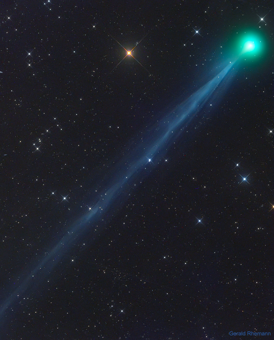 The ion tail of new comet SWAN