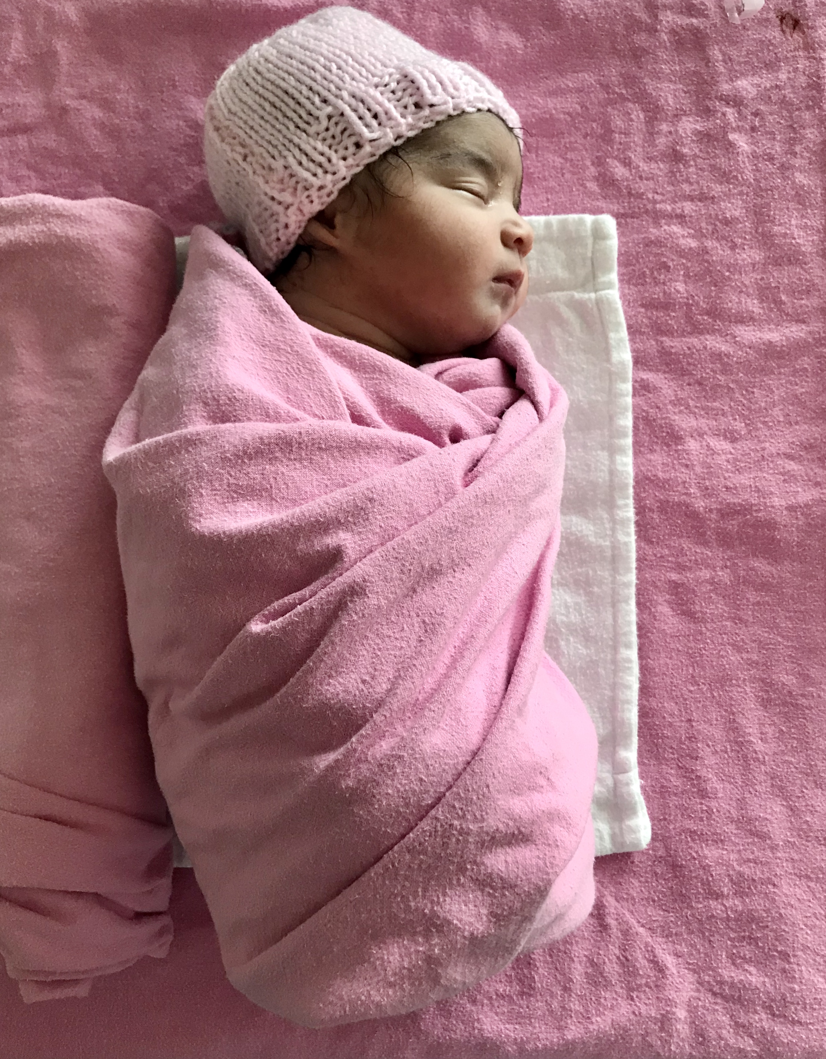 Baby Zoya immediately after birth