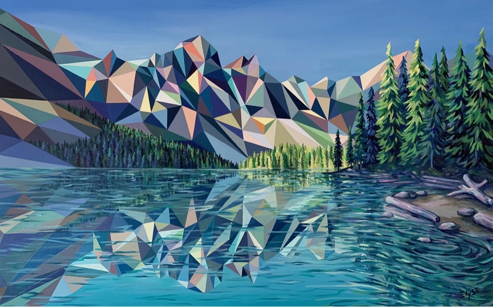 Pixelated landscape and mountains by Elyse Dodge