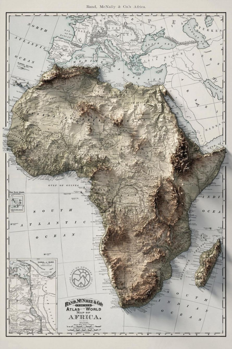 Topographical map of Africa