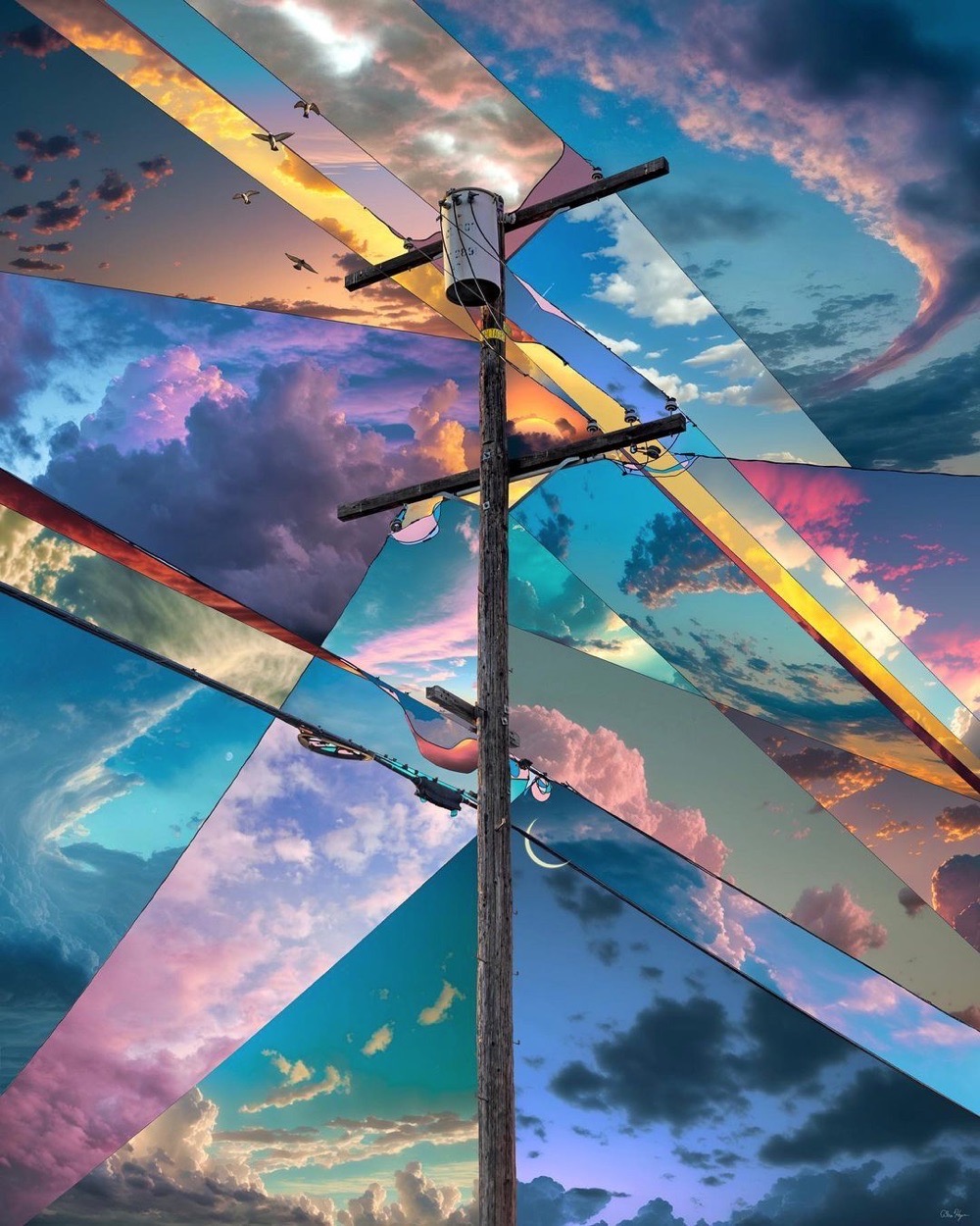 Collage of photos various skyscapes put together by Alex Hyner